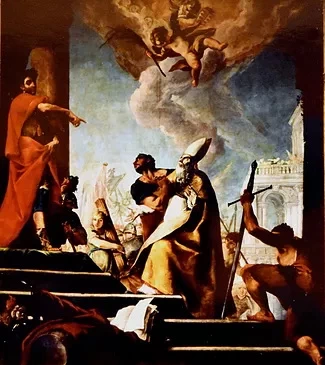 Martirio di San Pellegrino conservato nell'abside della Chiesa Parrocchiale di San Pellegrino Terme